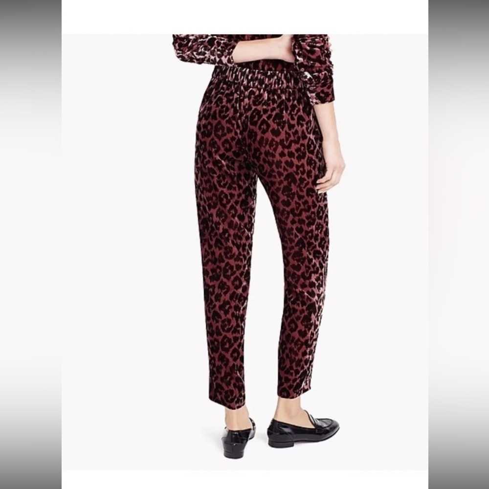 J.Crew Pull-On Easy Pant in Rose Leopard Velvet size 8 - Picture 7 of 12